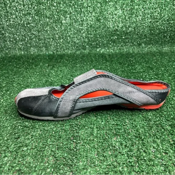 RARE Diesel Deadstock KEVLIH Women Gray Orange Sneakers Mules Vintage Sz 8.5 NEW - Picture 7 of 10